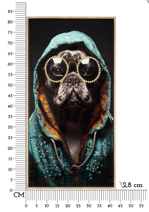 DIPINTO SU TELA LACCATO BAD BULLY B