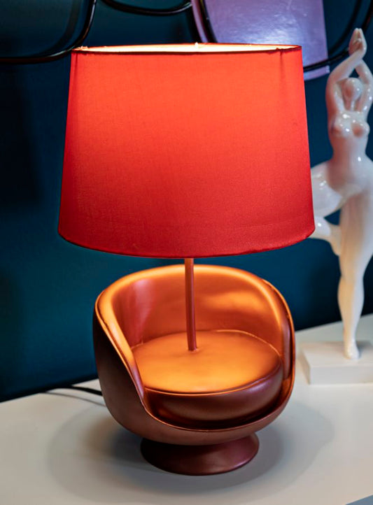 LAMPADA DA COMODINO MIDCENTURY ROSSA