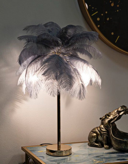 LAMPADA DA TAVOLO PALM GRIGIA CM Ø 55X60
