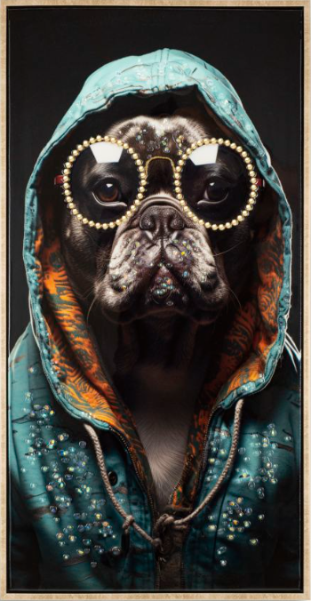 DIPINTO SU TELA LACCATO BAD BULLY B