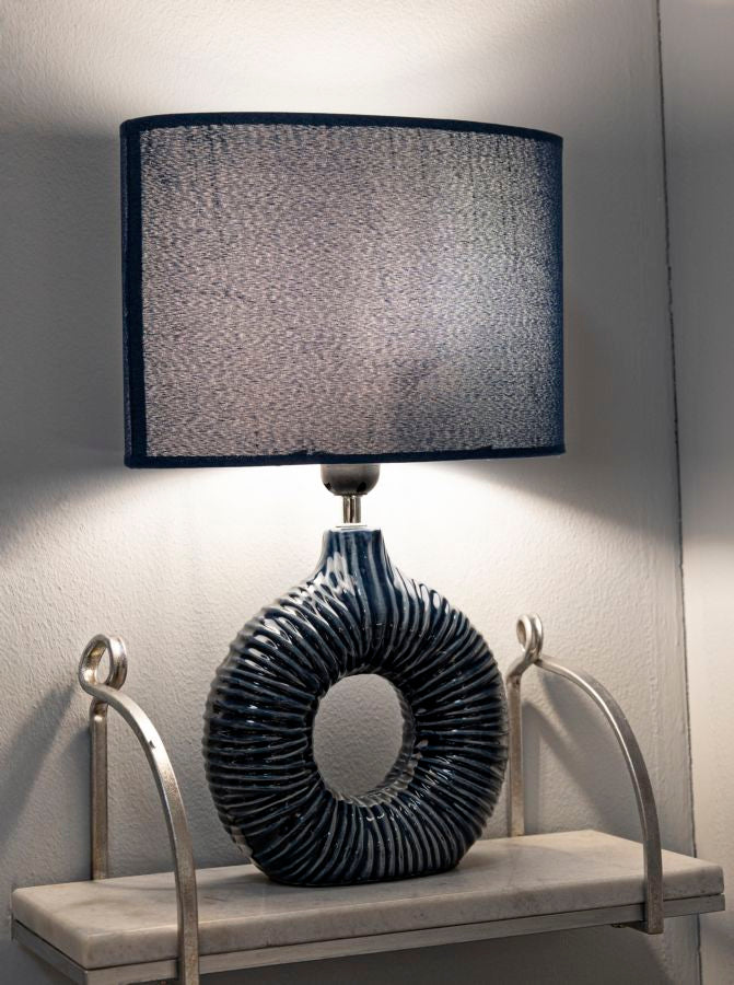 LAMPADA DA TAVOLO SETA BLU