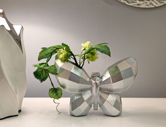 VASO BUTTERFLY SILVER
