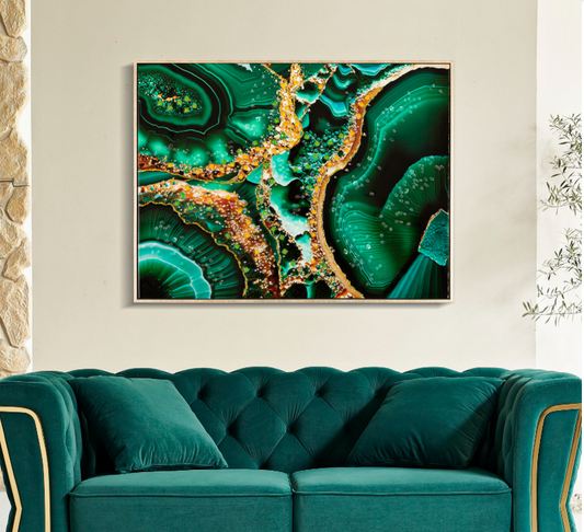 DIPINTO SU TELA LACCATO SMERALDY B