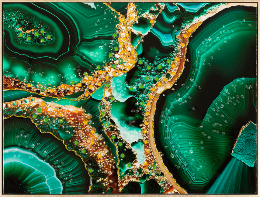 DIPINTO SU TELA LACCATO SMERALDY B