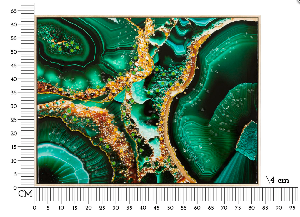 DIPINTO SU TELA LACCATO SMERALDY B