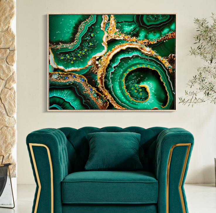 DIPINTO SU TELA LACCATO SMERALDY