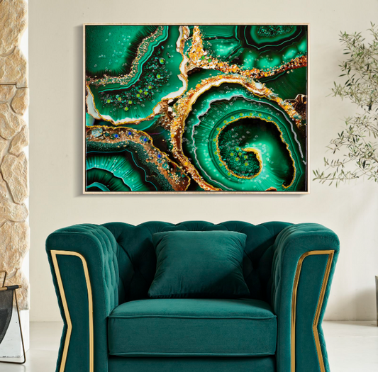 DIPINTO SU TELA LACCATO SMERALDY